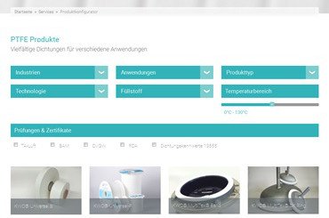 KWO PTFE Produktkonfikurator